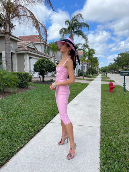 Pink Hat with Feathers