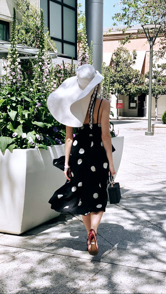 Ecru Wide Brim Hat with Ribbon