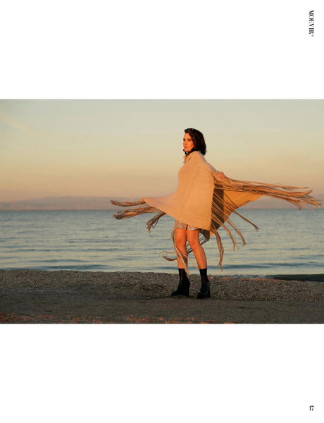 Oversized Poncho with Long Fringe