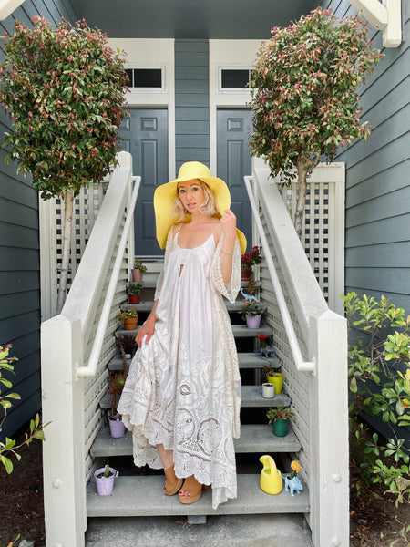 Yellow Wide Brim Hat
