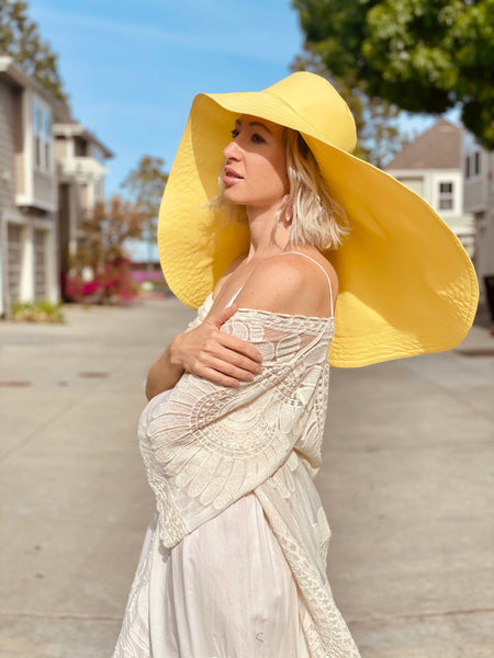 Yellow Wide Brim Hat