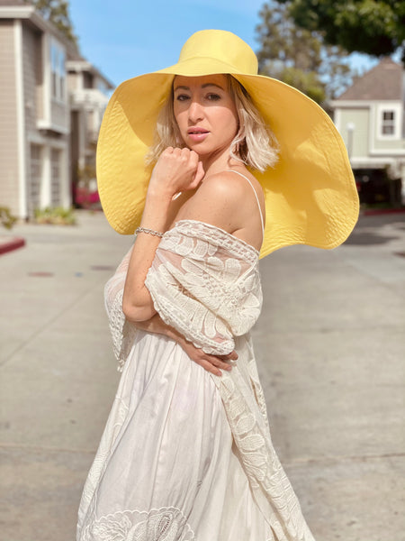 Yellow Wide Brim Hat