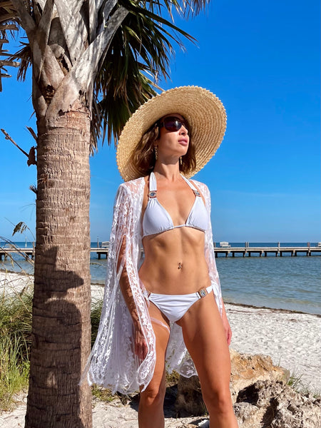 French Vintage Lace Swimsuit Cover