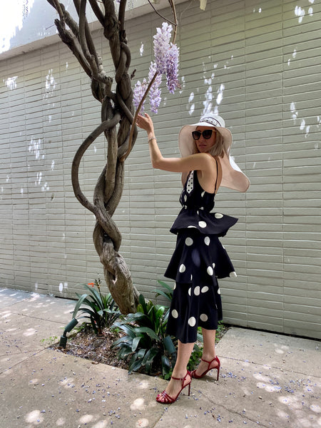 Ecru Wide Brim Hat with Ribbon