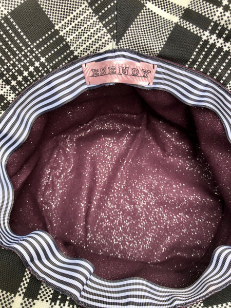 Bucket Hat with Black & White Plaids