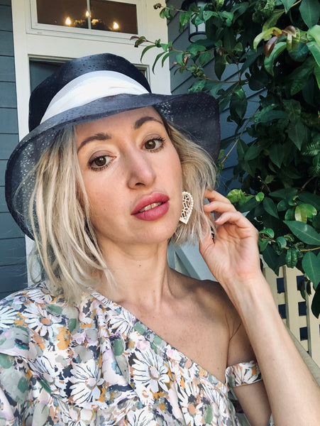 Women Organza Bucket Hat with Laser Cut