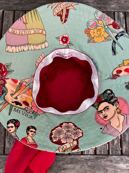 Bucket Hat with Frida Kahlo Print