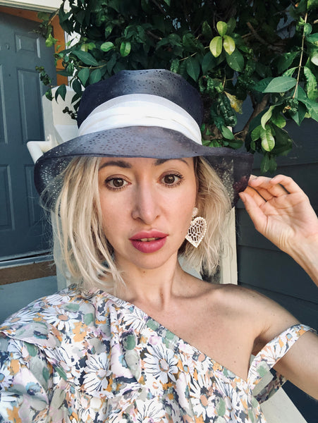 Women Organza Bucket Hat with Laser Cut