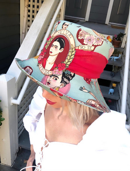 Bucket Hat with Frida Kahlo Print