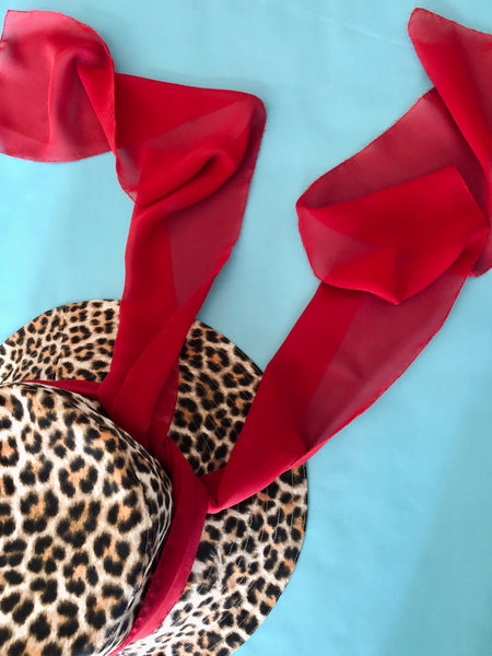 Bucket Hat with Animal Print and Silk Ribbon "Frida Kahlo"