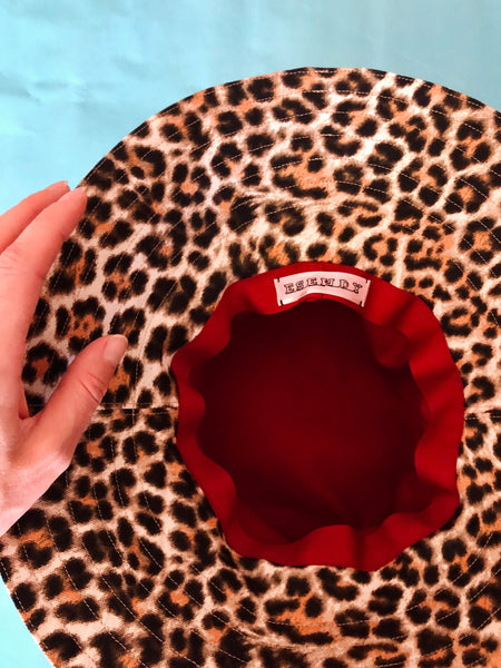 Bucket Hat with Animal Print and Silk Ribbon "Frida Kahlo"