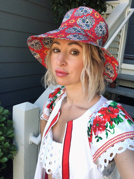 Bucket Hat with Skulls