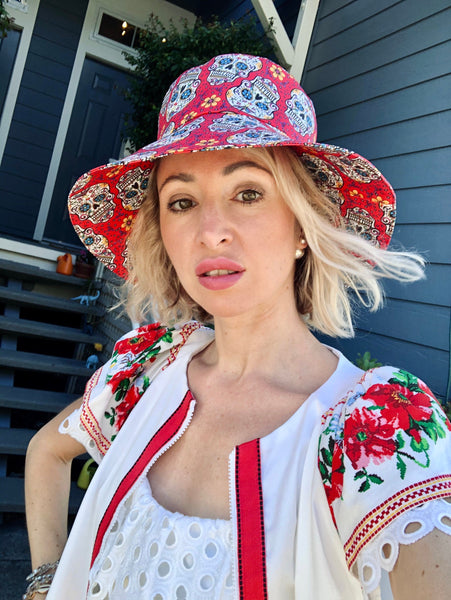 Bucket Hat with Skulls