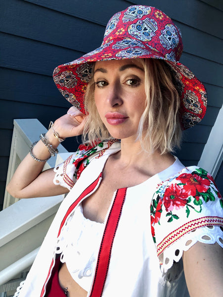 Bucket Hat with Skulls