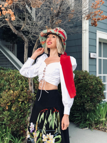 Bucket Hat with Frida Kahlo Print