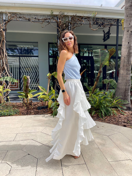 Asymmetrical Pleated Skirt