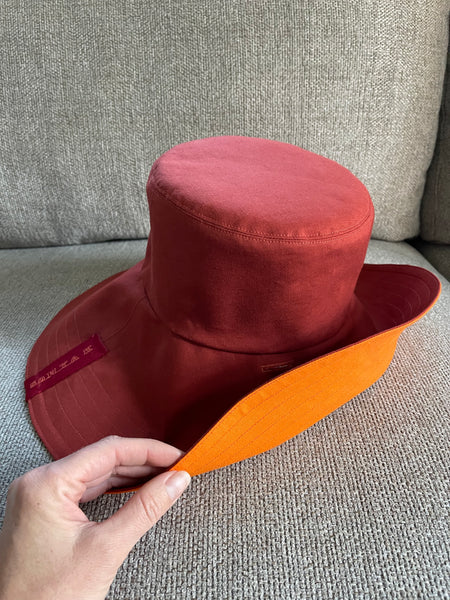 Terracotta and Orange Fedora Hat