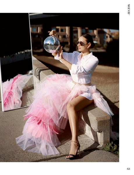 Pink Gown Dress with Removable Train