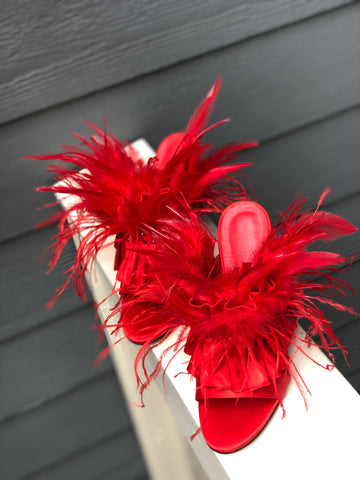 Red Feather Sandals