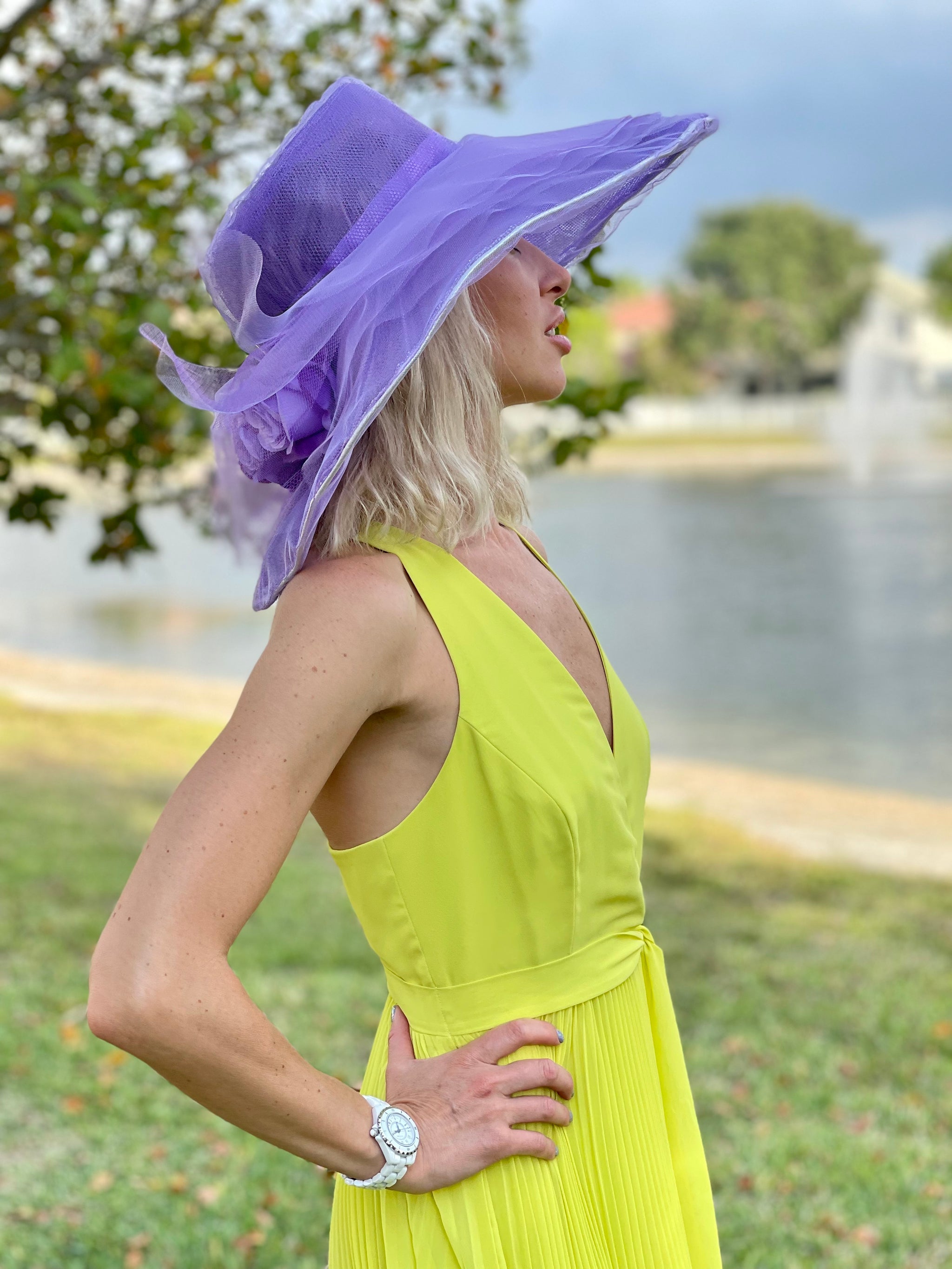 Purple Floral Transparent Hat – sonyakirshin