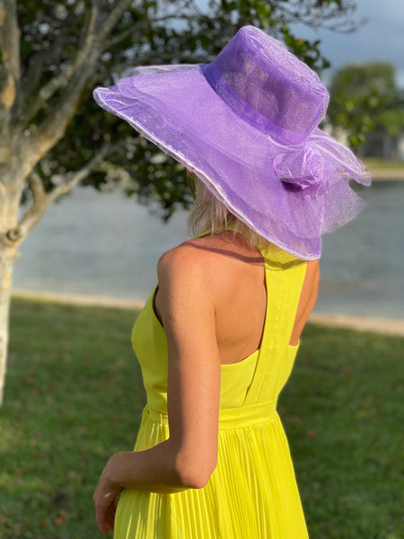 Purple Floral Transparent Hat