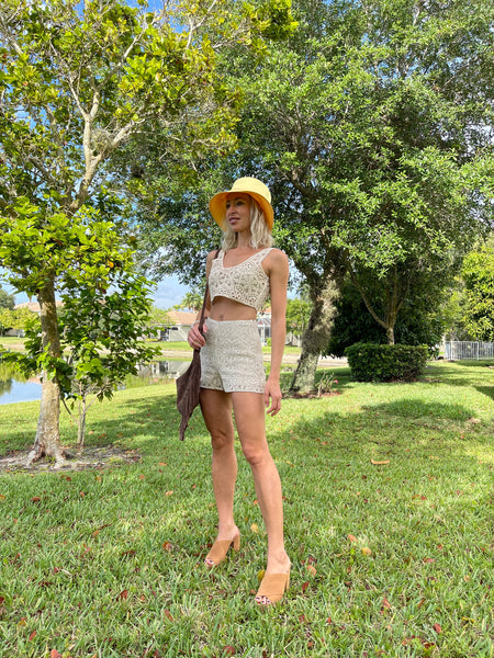 Satin Bucket Hat in Yellow