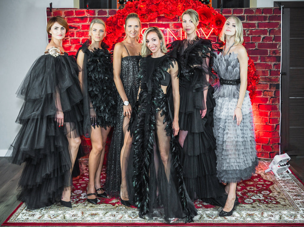 Black Dress with Feathers and Velour sonyakirshin Black Dress with Feathers and Velour sonyakirshin