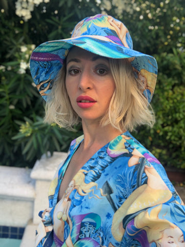 Bucket Hat with Mermaid Print